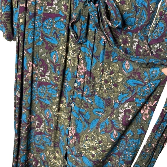 Knot Sisters Asymmetrical High Low Button down Boho Chic Wrap Style Dress Size M - Picture 6 of 14